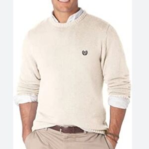 Chaps Ralph Lauren Cream Crew Neck Mens Sweater Size Large